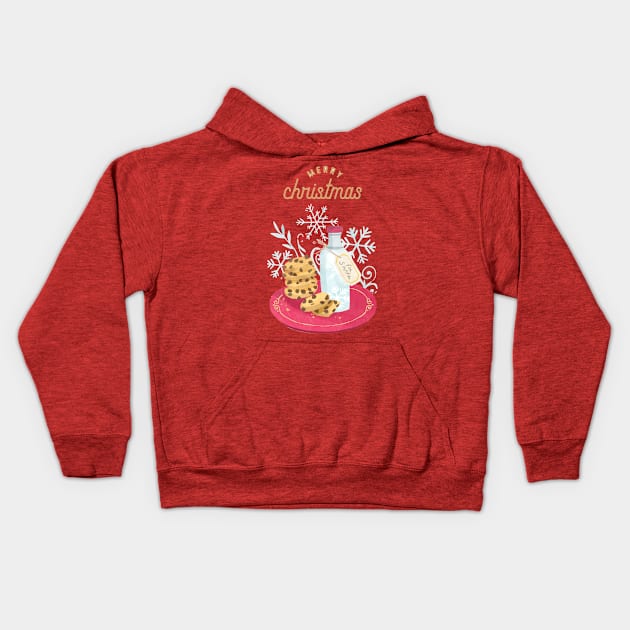 Milk And Cookies For Santa Kids Hoodie by FabDesign